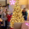 Pre-Lit Premium Snow Flocked Hinged Artificial Christmas Tree with 250 Lights