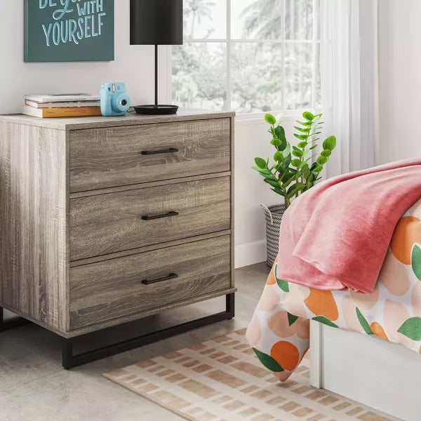 3 drawer grey dresser Dot 3-Drawer Dresser main image 1