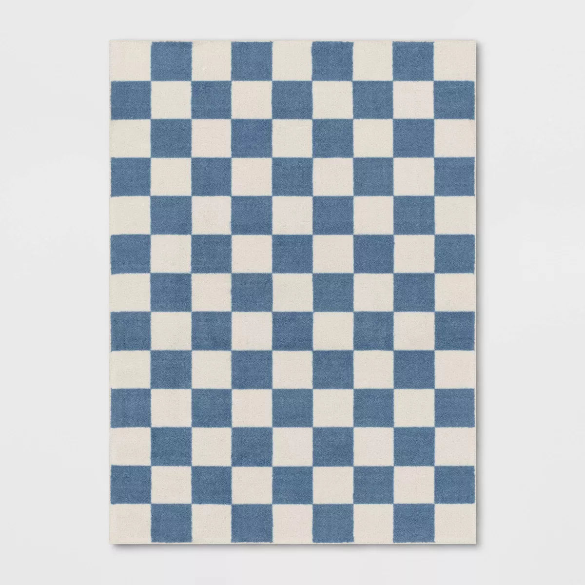 4' x 5'5" Kids' Area Rug Checker - Blue SHOWROOM ITEM