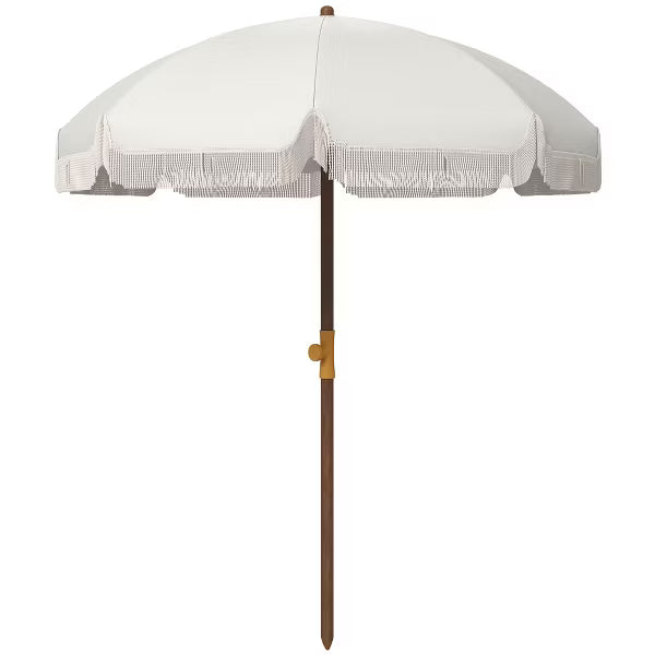 Beach Umbrella, Ruffled Outdoor with Vented Canopy, Carry Bag