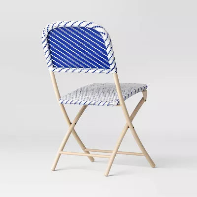French Cafe Outdoor Patio Dining Folding Chairs Beige