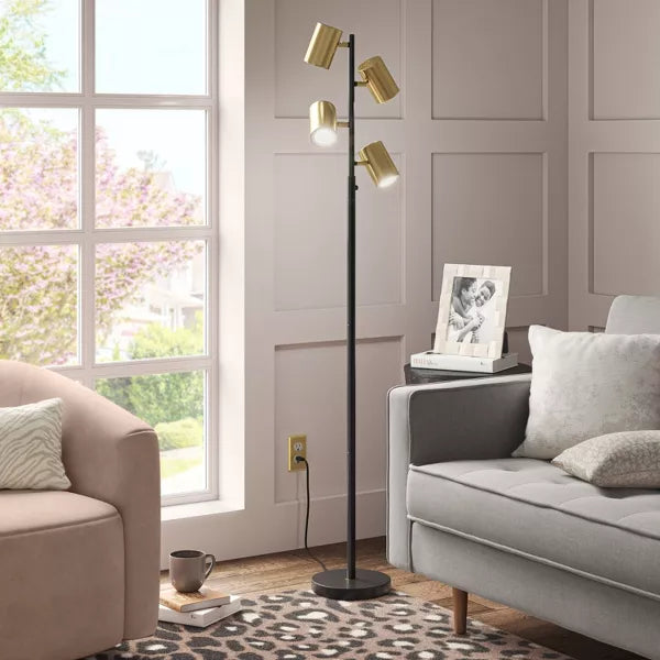 Dean Spotlight Floor Lamp Black/Brass