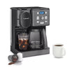 Coffee Center 2-IN-1 Coffee Maker and Single-Serve Brewer -Black Stainless Steel- Programmable K-Cup & Ground Coffee Machine