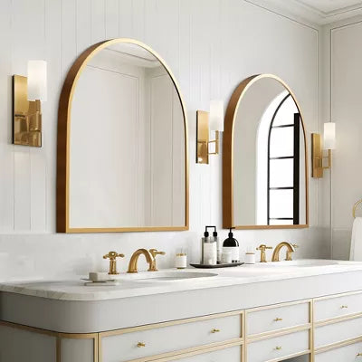 Arched Metal Framed Wall Mirror Bathroom Vanity Mirror