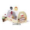 Wooden Scoop and Serve Ice Cream Counter With Play Food and Accessories - 28pc