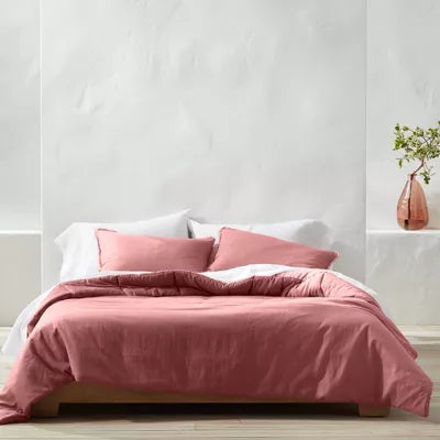 Heavyweight Linen Blend Comforter & Sham Set - Full/Queen