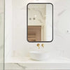 Rectangle Bathroom Mirrors With Rounded Corner, Multipurpose Usage Vanity Makeup Aluminium Framed