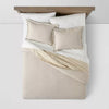 Cotton Linen Chambray Duvet Cover & Sham Set - King
