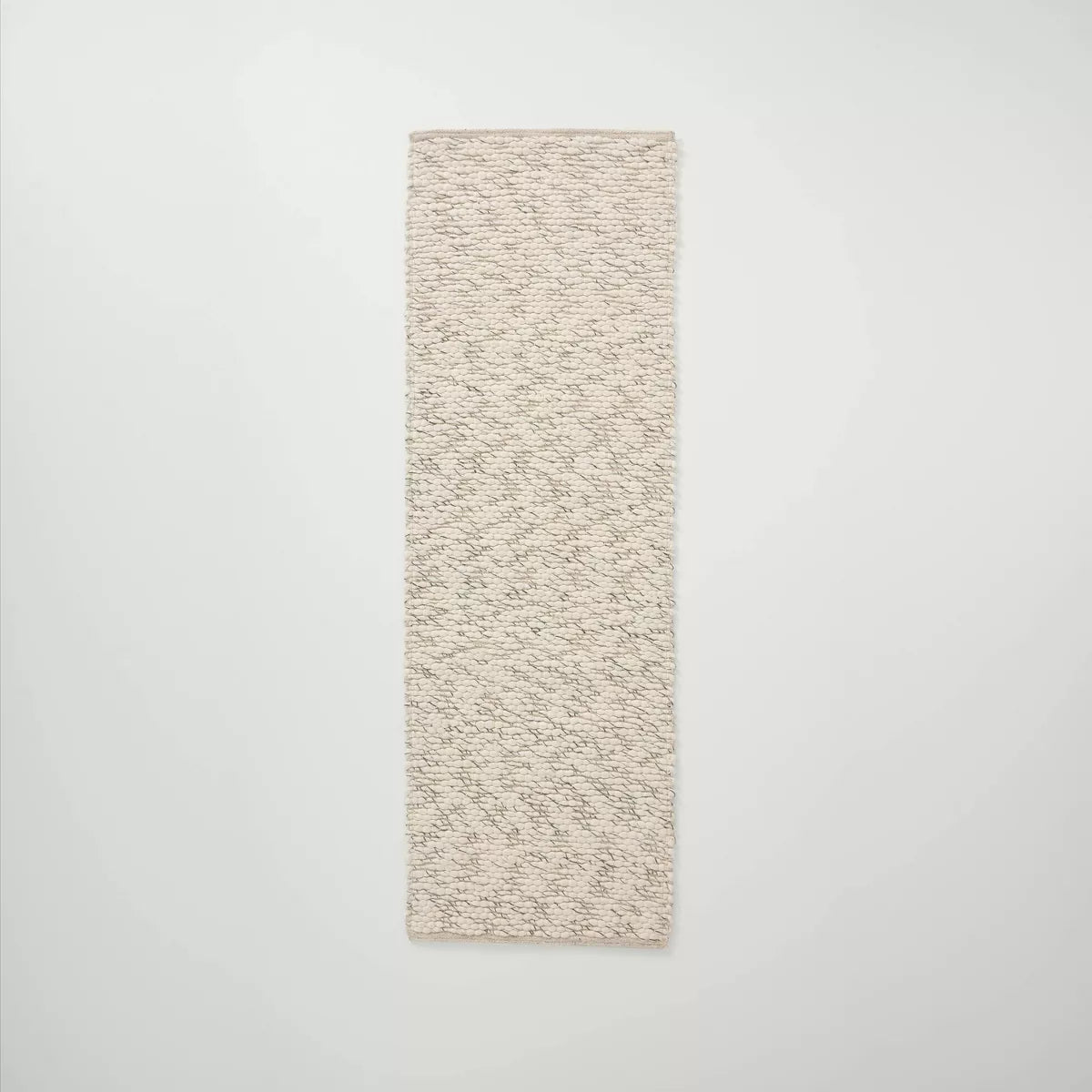 Chunky Rectangular Handmade Woven Area Rug Cream 2'4"x7' Runner