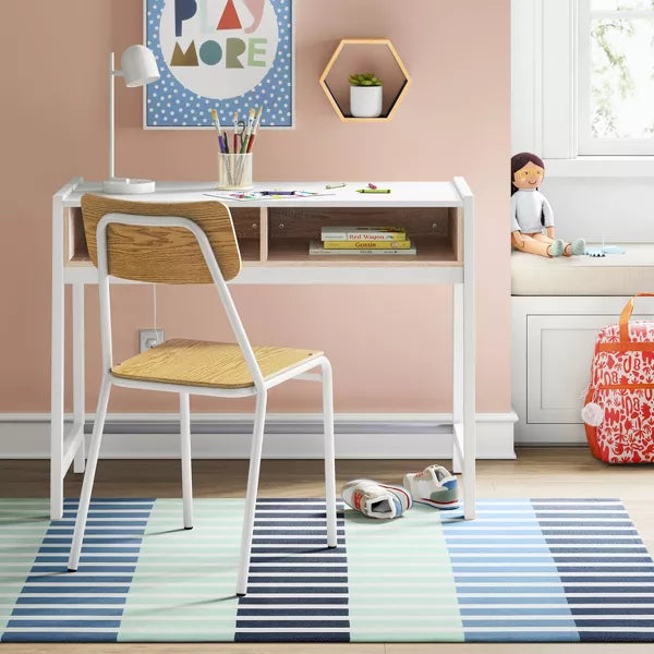 Broken Checkered Kids' Rug Green/Blue 4'x5'6"