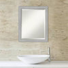 Vista Brushed Framed Bathroom Vanity Wall Mirror Nickel