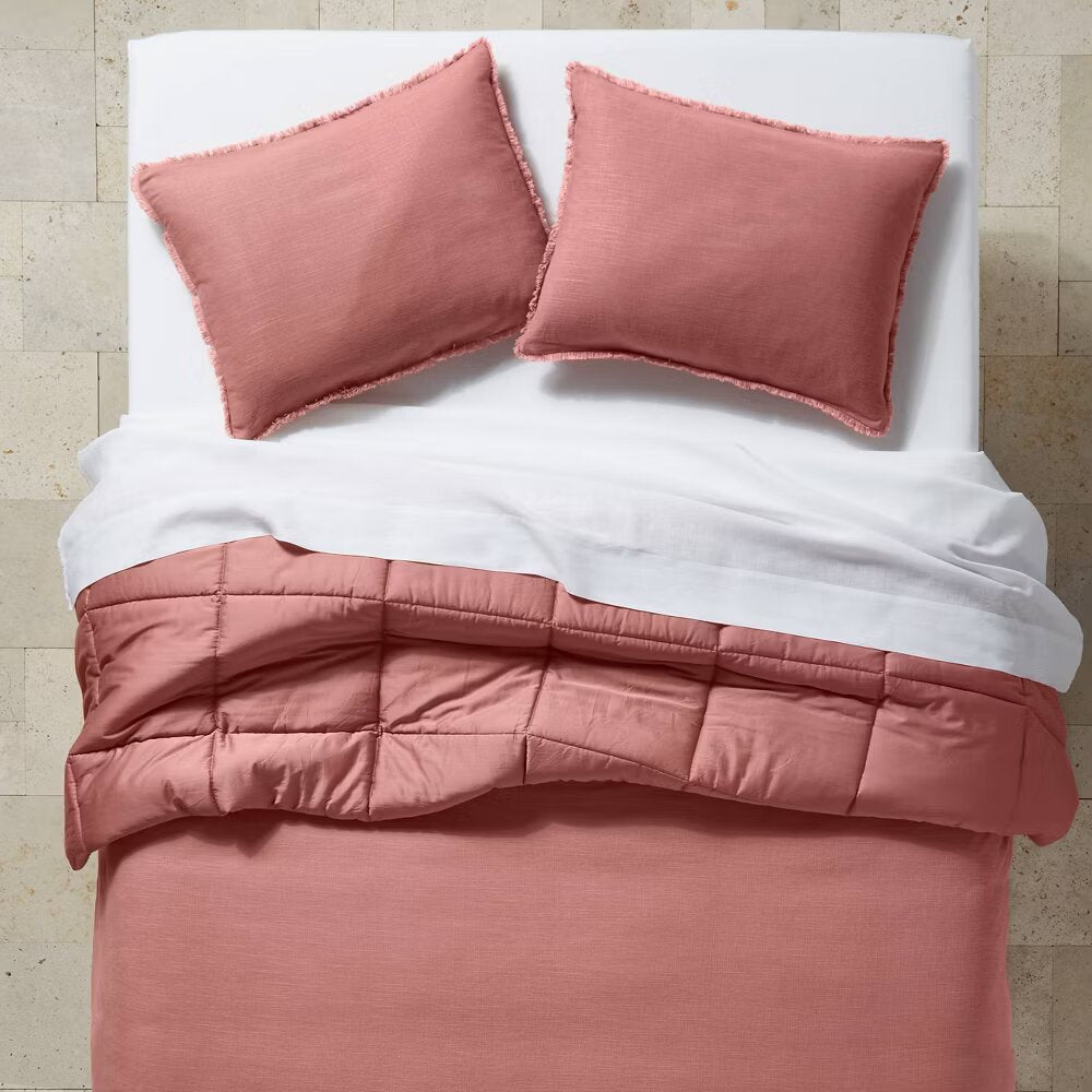Heavyweight Linen Blend Comforter & Sham Set King