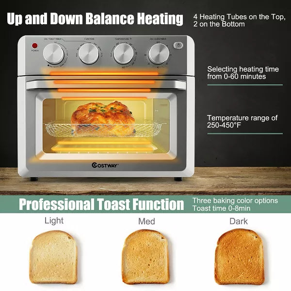 7-in-1 Air Fryer Toaster Oven Dehydrate Convection Ovens w/ 5 Accessories