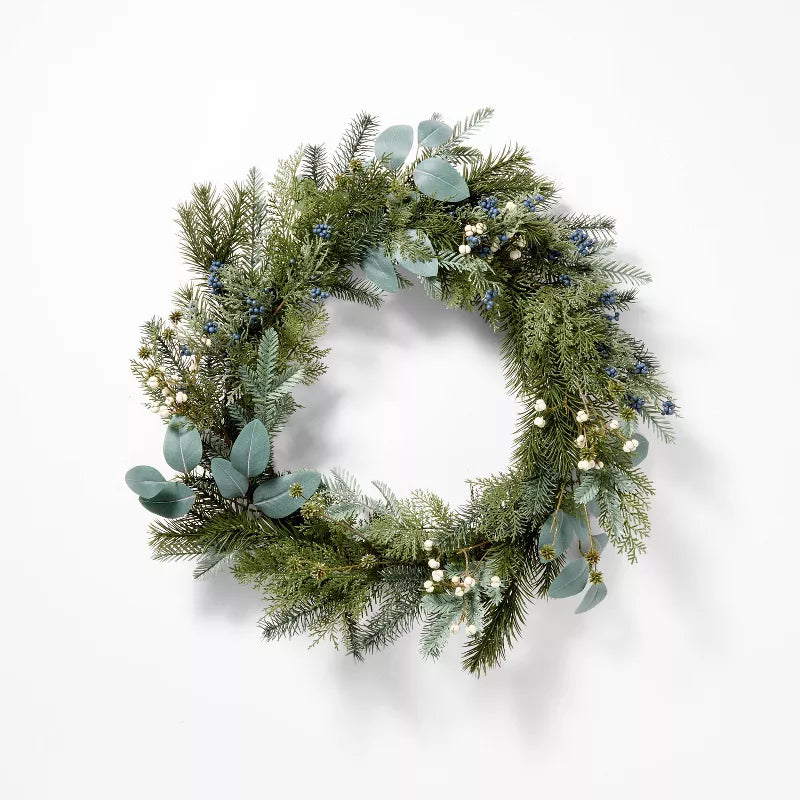 Mixed Green Holiday Artificial Wreath