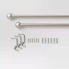 Café Smaller Ball Curtain Rod Silver