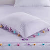 Full/Queen Jamie Tassel Comforter Set with Heart Shaped Throw Pillow Lavender