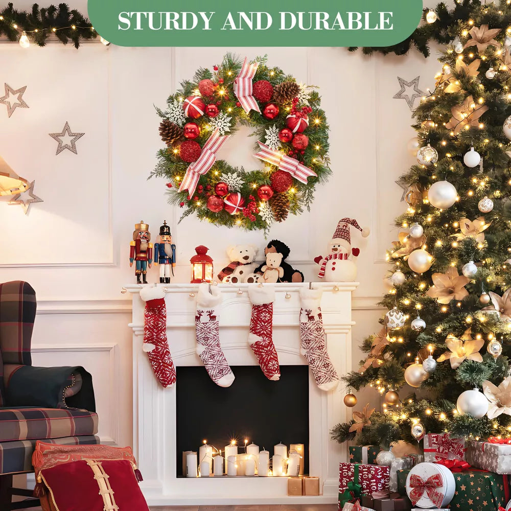 Pre-Lit Christmas Wreath for Front Door, final cut