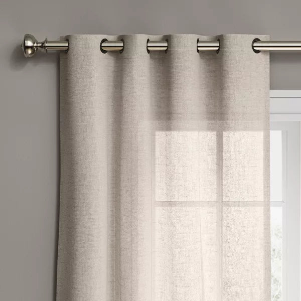 1pc Light Filtering Textured Weave Window Curtain Panel
