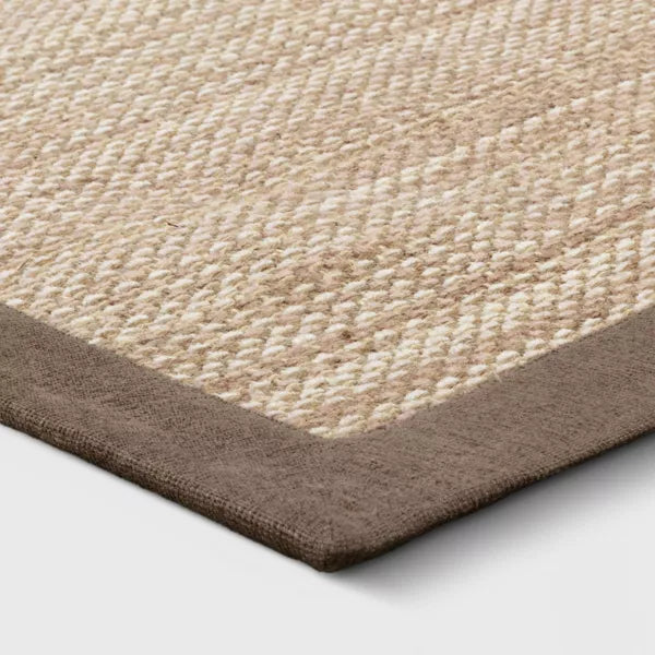 Solid Woven Border Rug - 7X10