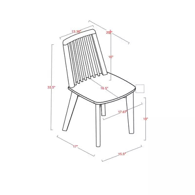 2pk Linden Modified Windsor Wood Dining Chair