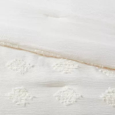 Tufted Diamond Crinkle Comforter - Full/Queen