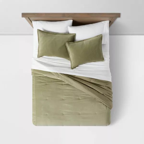 Cotton Velvet Comforter and Sham Set King