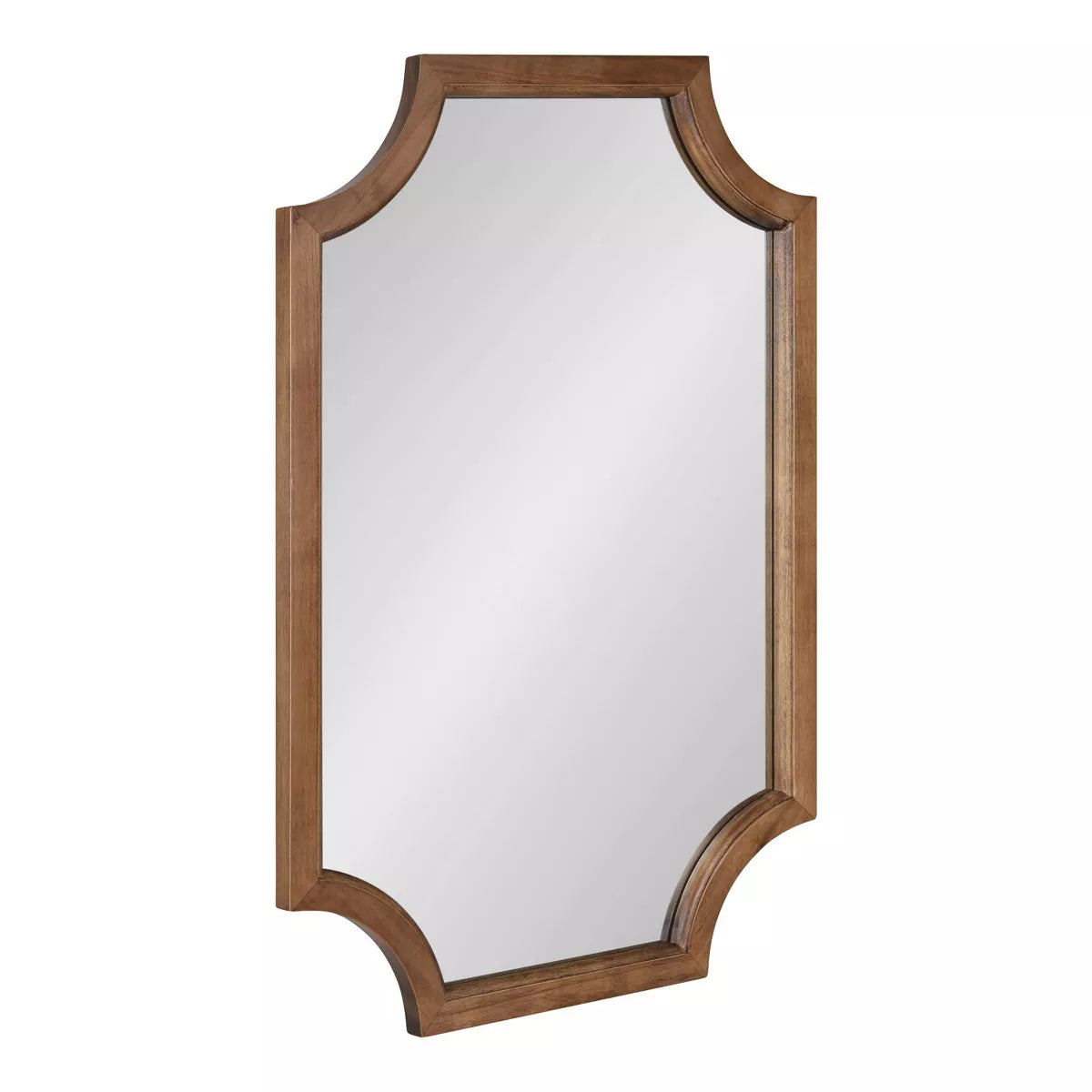 20" x 30" Wood Framed Mirror with Scallop Corners - Rustic Brown SHOWROOM ITEM
