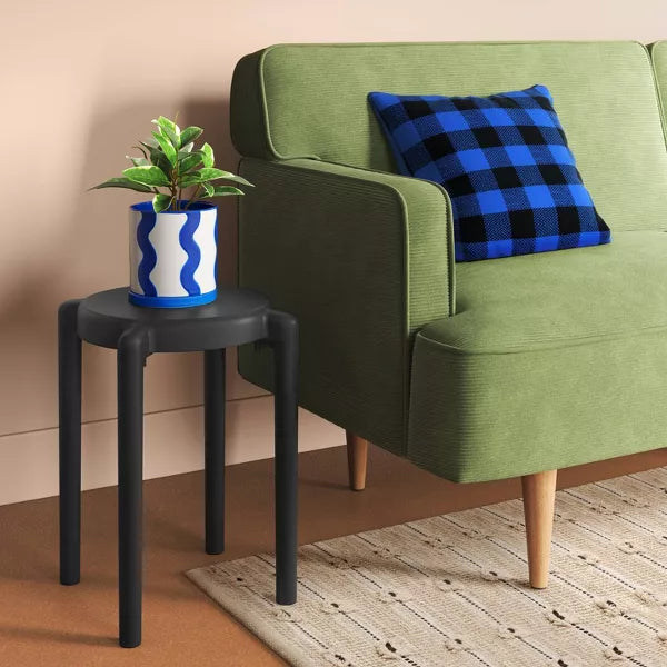 Recycled Plastic Dorm Accent Side Table Black