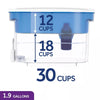 Classic 30-Cup Water Dispenser Filtration System - Blue/White: BPA-Free, Filters Chlorine & Mercury, 40-Day Filter Life