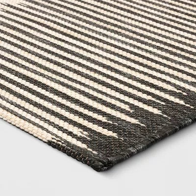 Neutral Lines Outdoor Area Rug Beige/Black - 5'x7'