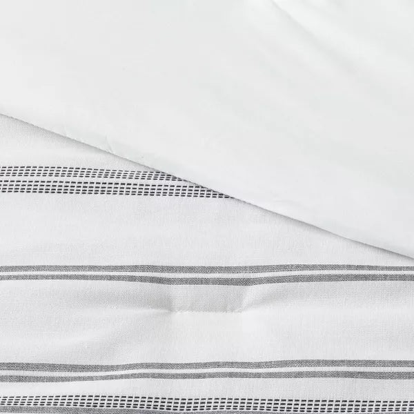Cotton Woven Stripe Comforter & Sham Set - King