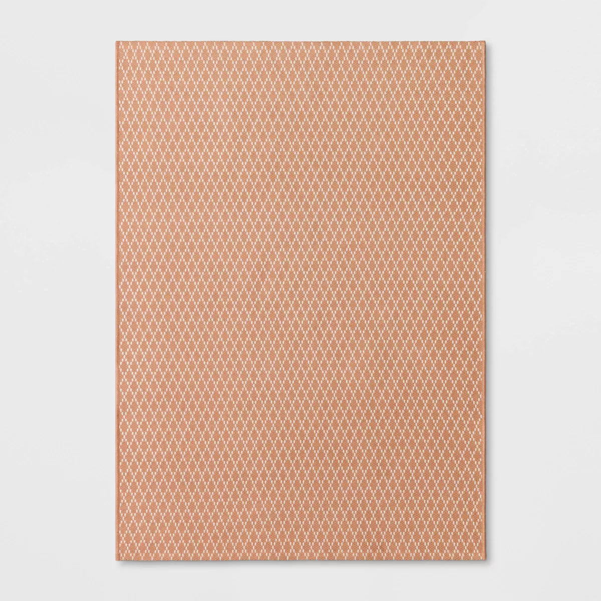 4'x5'6"  Diamond Power Loom Woven Area Rug Rust - Diamond Pattern, Flat Pile, Indoor Use, Cotton & Polyester