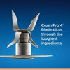 2-in-1 One Touch Blender - Stainless Steel: Glass Jar, 6 Speeds, Smoothies, Ice Crush, Dishwasher-Safe Parts