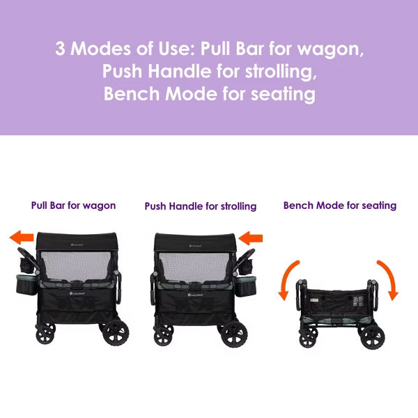 Quest PLUS 3-in-1 Stroller Wagon - Madrid Green