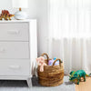 Large Natural Woven Round Basket -  Off-White Decorative Blanket Basket, Abaca, Renewable Material