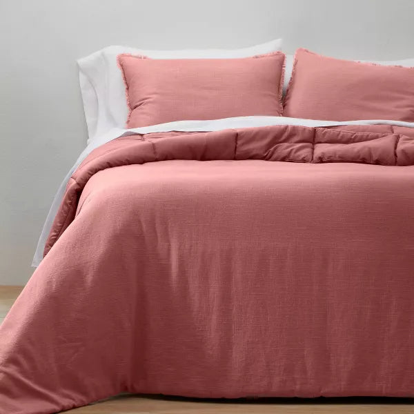 Heavyweight Linen Blend Comforter & Sham Set - Full/Queen