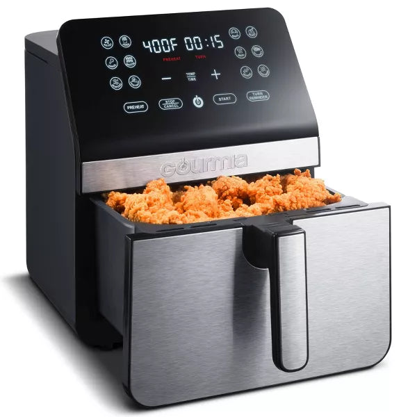 Digital Air Fryer, with 12 One-Touch Functions & Guided Cooking - Stainless Steel: Kitchen Appliance