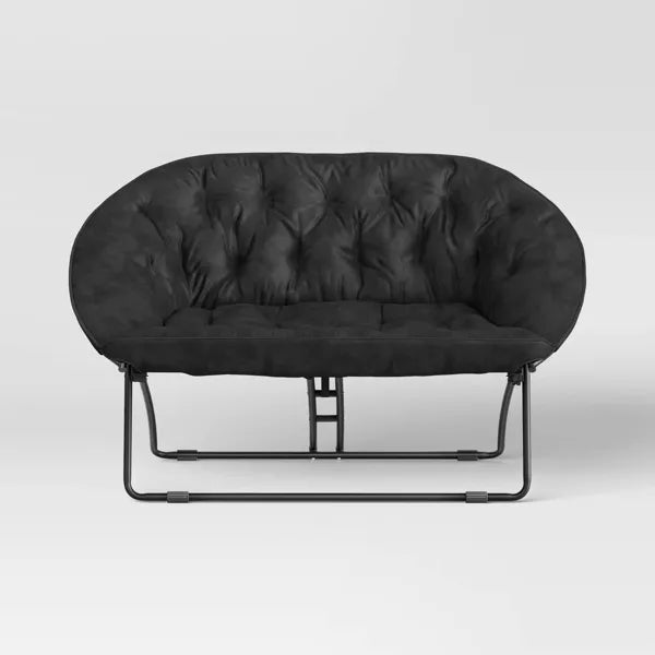 Double Dish Dorm Loveseat Sofa Chair Black