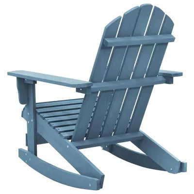 Patio Adirondack Rocking Chair, Solid Fir Wood, Blue