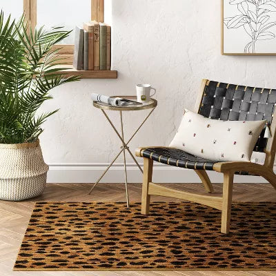 Daffodil Leopard Print Woven Rug