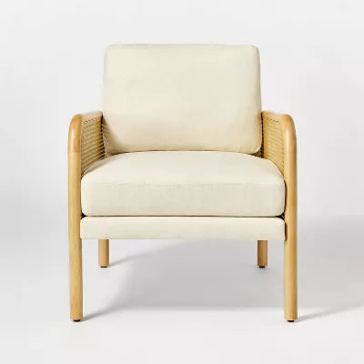 Cane Accent Chair Cream