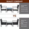 2 PCS Furniture Set Table & 2 Chair Patio Wicker Rattan W/Cushion