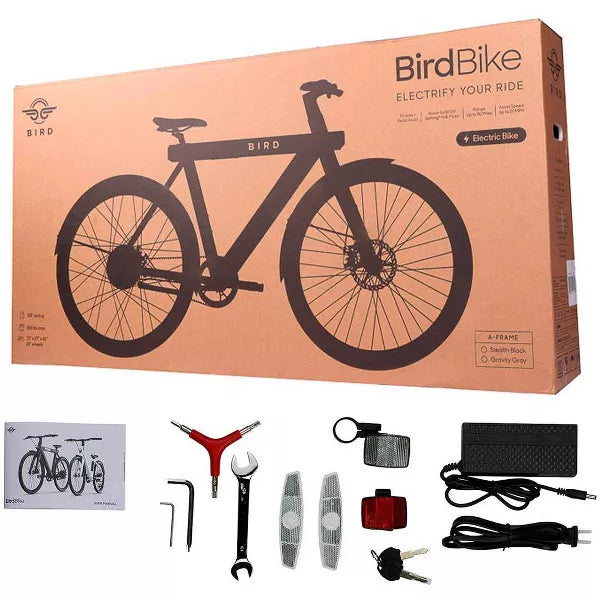 Bird Adult A Frame Step Over Electric Hybrid Bike - Black