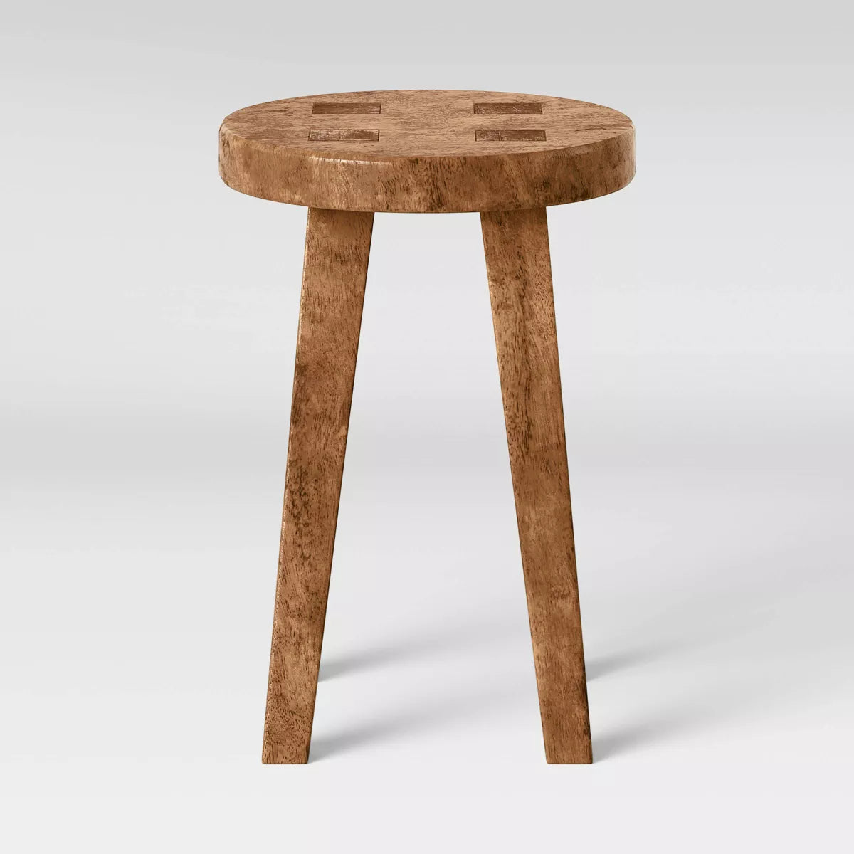 Woodland Carved Wood Accent Table Brown