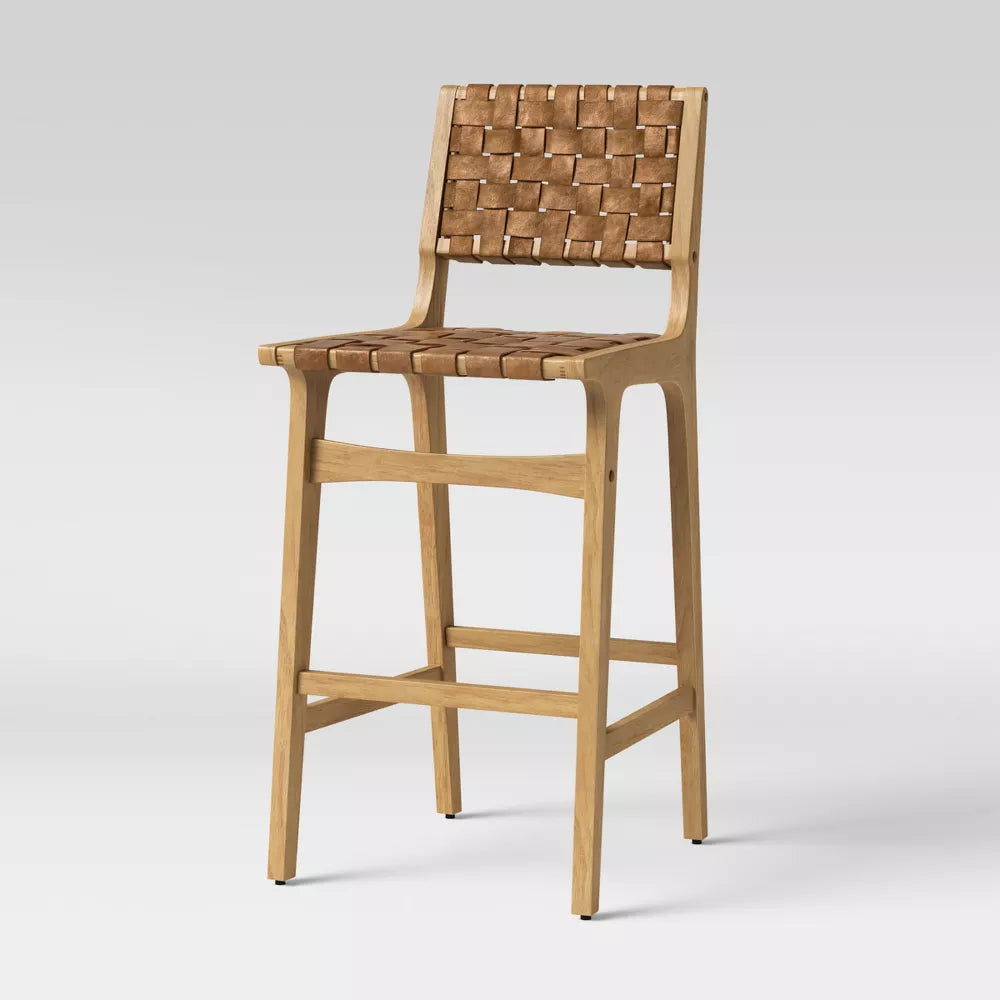 Ceylon Woven and Wood Barstool