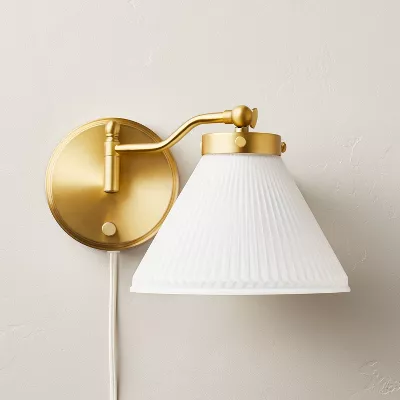 Reeded Milk Glass Wall Sconce