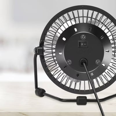 USB Powered Adjustable Head Personal Desk Fan Black