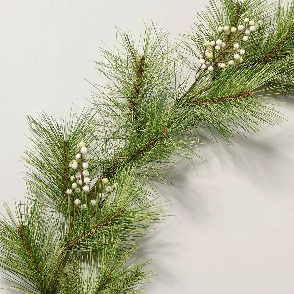 Faux Needle Pine and Snowberry Christmas Garland