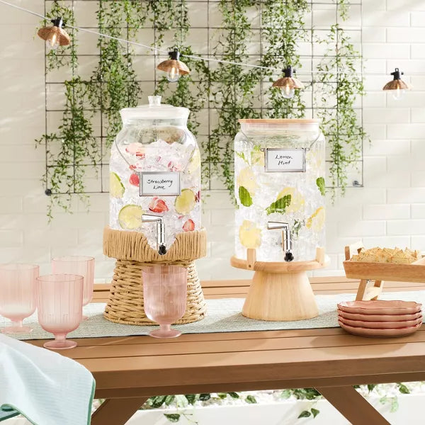 Drink Dispenser with Woven Stand