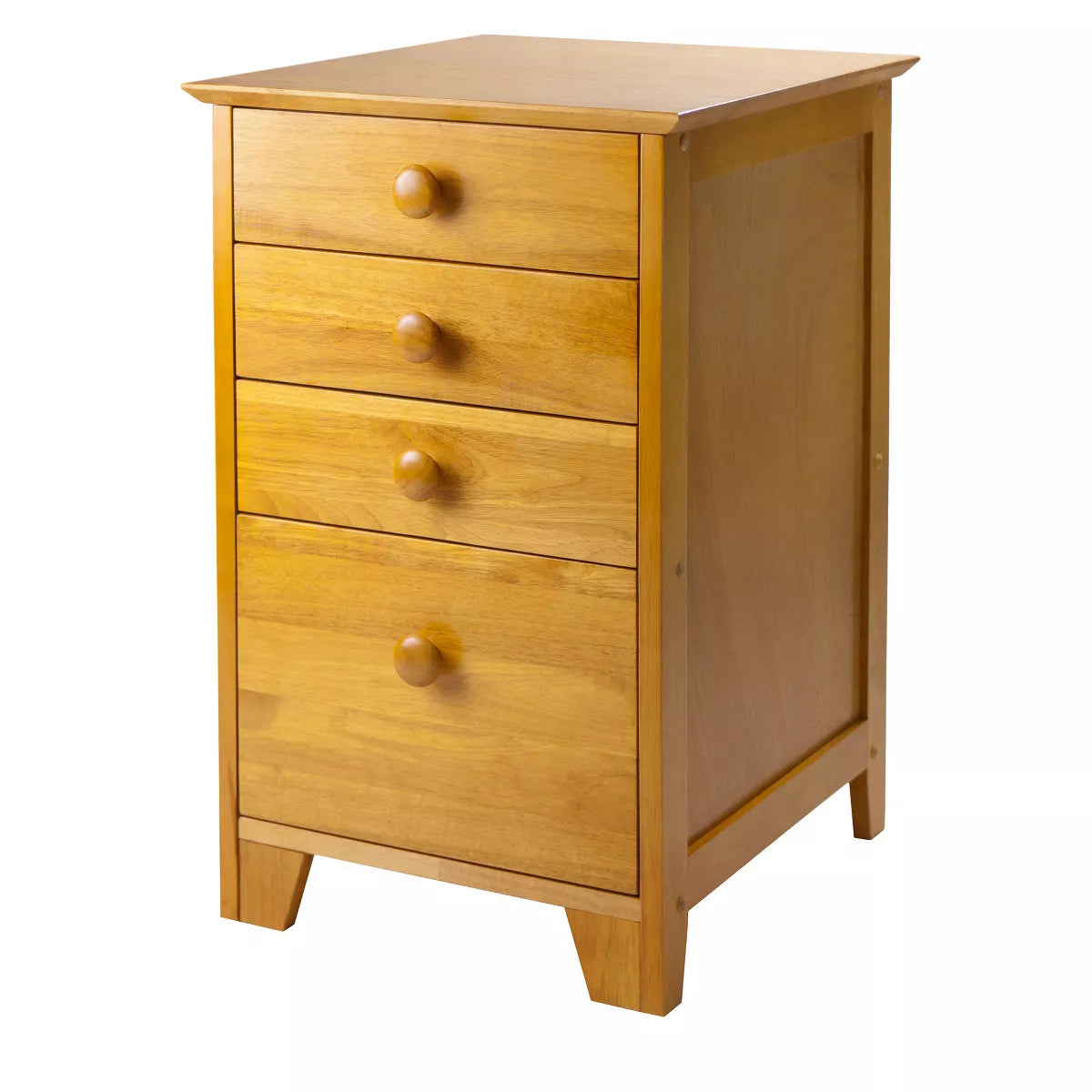 4 Drawers Studio File Cabinet Honey Brown - Vertical Storage, Home Office, L-Shaped Desk Compatible